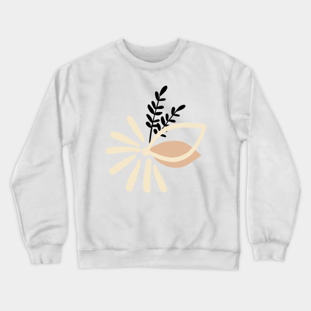 Minimalist Abstract  Flower Leaves Cute Warm Colours PURPLE  design Crewneck Sweatshirt by zedonee